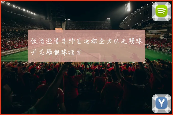 张浩澄清李帅言论称全力以赴踢球并无踢假球指示